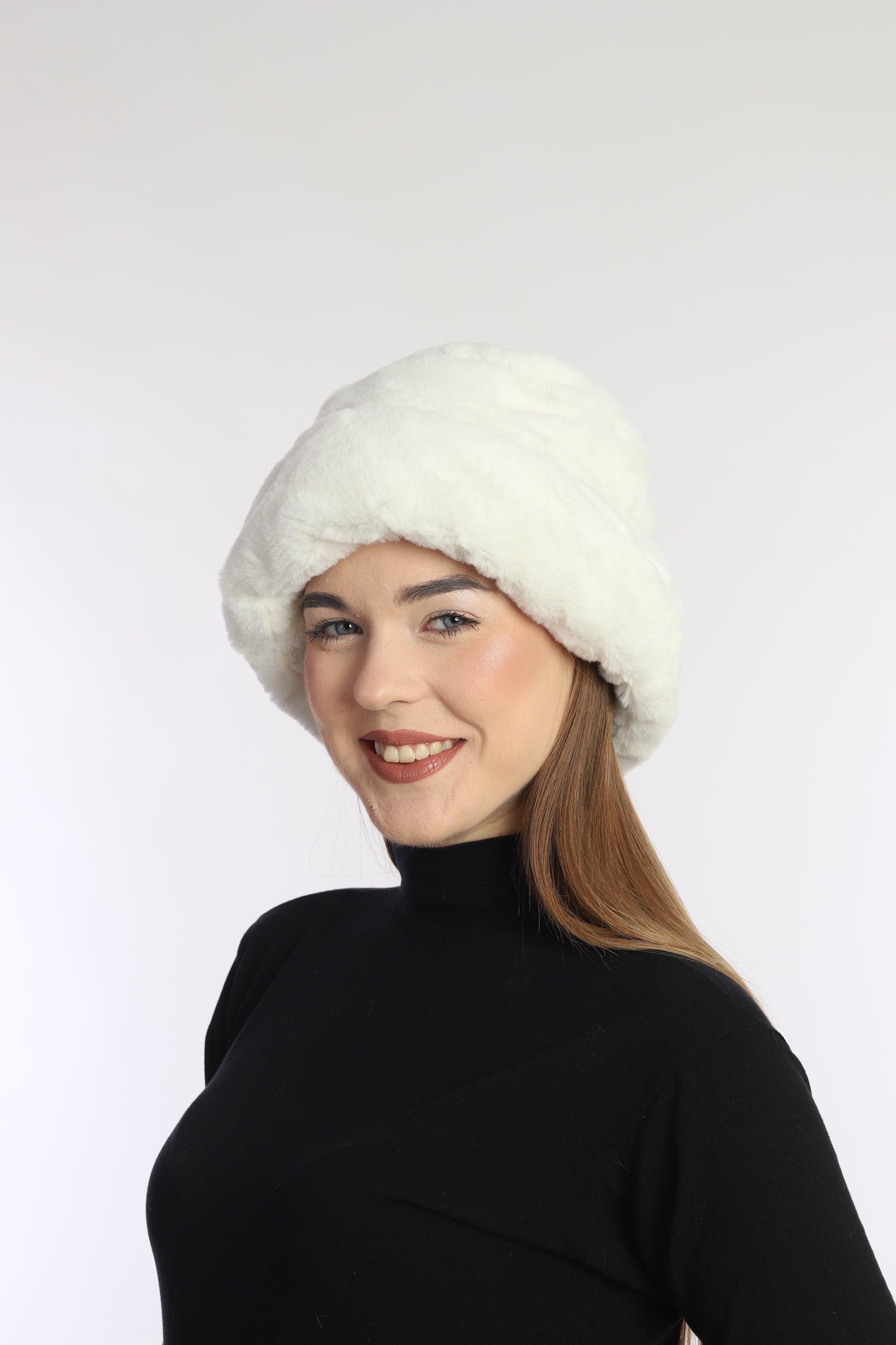 Kadın Kalpak Peluş Şapka - Rezon Deri